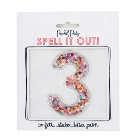 Packed Party Stick To It Confetti Number Multicolor Glitter NWT - Picture 5 of 11